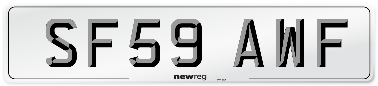 SF59 AWF Number Plate from New Reg